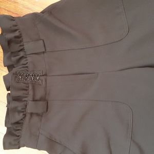 New York & Co High Waisted Dress Pants Small 7th Ave Design Studio Black Ruffle